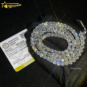 2mm 3mm 4mm 5mm Özel Tasarım Lüks 10 Ayar Gerçek Som Altın Hip Hop Kolye Laboratuvarda Yetiştirilmiş Elmas Tenis Zinciri Kolye - Product Image 2