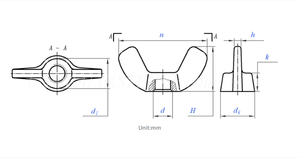 Vis à oreilles en acier au <span class=keywords><strong>carbone</strong></span> zingué, vis à oreilles papillon - M3/M4/M5/M6/M8/M10/M12 - Product Image 2