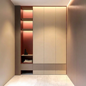 Organisateur de chaussures modulaire en bois moderne personnalisé avec porte rabattable pour les zones d'entrée et les projets de mobilier en gros - Product Image 1