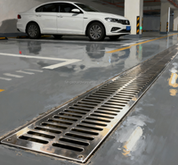 Couvercle de manhole rectangulaire dissimulé décoratif en acier inoxydable argenté 304/201 pour drainage des fossés d'égout