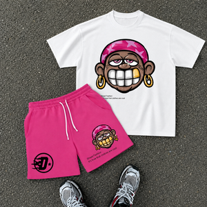 Conjuntos de 2 Piezas para <span class=keywords><strong>Hombre</strong></span> de Verano, Camiseta con Estampado y Pantalones Deportivos, Trajes Deportivos, Shorts Deportivos, Shorts y Camisetas con Logotipo Personalizado - Product Image 2