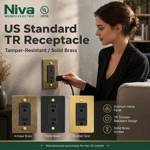 Interruttori a Levetta in Ottone Niva, Standard UK EU US, Pannello in Acciaio Inox, Interruttore <span class=keywords><strong>e</strong></span> Presa Elettrica Vintage in Metallo - Product Image 6