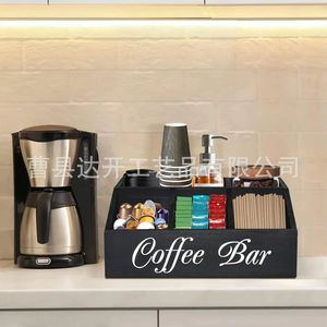 Caja de almacenamiento de cápsulas de café de madera con compartimentos para organizador de escritorio de barra de café, gran capacidad - Product Image 4