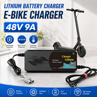 Chargeur de batterie au lithium pour vélo électrique DC 48V9A, coque en aluminium multi-protection, puce intelligente, haute efficacité, sortie stable, sûr et rapide