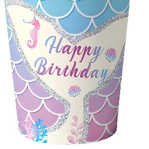 Fantasy Mermaid Scale Theme Birthday Party Disposable Paper Plates Cups <b>Tablecloth</b> Dinnerware Set - Product Image 4