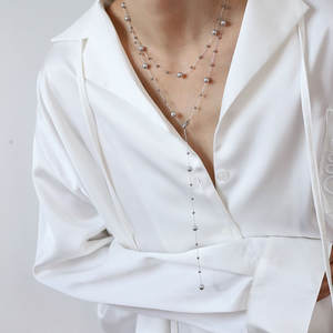 Collar colgante de moda de acero inoxidable 316L personalizado, joyería fina, collares tipo lariat para mujer - Product Image 2