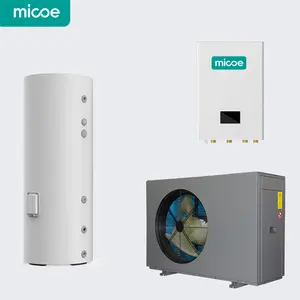 Micoe Inverter pompa panas Monoblok R290 8KW 12kW EVI pompa panas pemanas air untuk pemanas air panas pendingin rumah