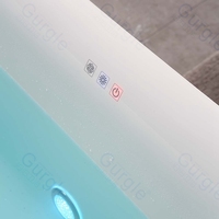 Baignoires de massage autoportantes en acrylique de forme ovale Gurgle, baignoire intérieure, commande tactile, jets d'air