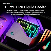 DeepCool LT720 Refroidisseur Liquide AIO 360mm 4e Génération à Double Chambre, Boîtier d'Ordinateur Anti-Fuite avec Bloc ARGB à Miroir Infini Multidimensionnel