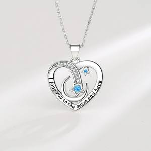 Collar con Colgante de Luna y Estrellas Europeas de Cobre para Mujer, Cadena Exquisita para Clavícula, Joyería, Regalos para el Día de la Madre y Fiestas - Product Image 2