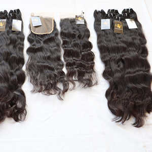 Haute Qualité HD Dentelle Fermeture Frontale Brut Temple Indien Vierge Cheveux Soyeux Droite Doux Brillant Afro Boucles Naturel Lâche Vague Profonde - Product Image 1