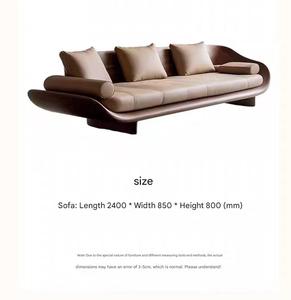 <span class=keywords><strong>Canapé</strong></span> <span class=keywords><strong>droit</strong></span> en bois de noyer <span class=keywords><strong>noir</strong></span>, moderne et sobre, luxueux, adapté au salon d'une villa. - Product Image 5