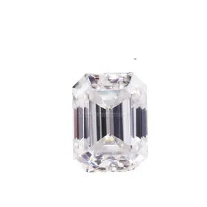 อัญมณี Tianyu ขายส่งพลอยใสไม่มีสีขาว VVS ยอดเยี่ยม5X7มม. มรกตตัด Moissanite พลอยหลวม