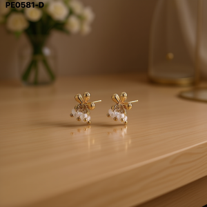ต่างหูแฟชั่น DE PERLAS รุ่น PE0581 สำหรับผู้หญิง เครื่องประดับคุณภาพสูง - Product Image 3