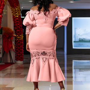 Gaun Musim Semi Trendi 2026 untuk Wanita Gaun Malam Satu Bahu Lengan Lentera Model Duyung Gaun Pengiring Pengantin Berbahan Renda Gaun <span class=keywords><strong>Prom</strong></span> Panjang - Product Image 5