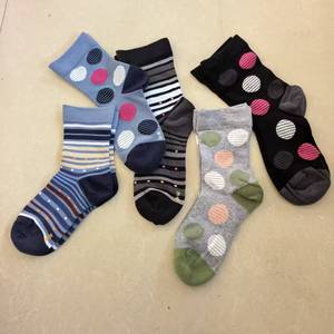 <strong>Excess</strong> <strong>Inventory</strong> Cheap Socks Surplus Mixed Lot Clearance Wholesale Sale Womens Loose Top Crew Socks Striped Dot Print Casual - Product Image 1