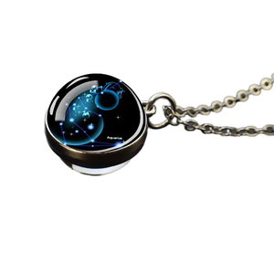 Collana Zodiacale Luminosa, Gioielli con 12 Costellazioni, Ciondolo con Sfera di Vetro, Regalo Popolare per Donne e Ragazze - Product Image 1