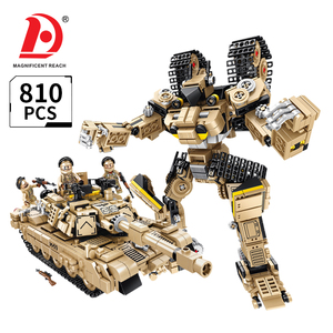 Jouets de construction de robots transformables en char militaire M1A2, 810 pièces, ensemble de briques mécha de l'armée <span class=keywords><strong>2</strong></span> en 1 avec soldat, jouet éducatif DIY - Product Image 1