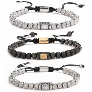 MIENTER stainless steel men bracelet jewelry with cross 18k gold plated stainless steel skull crown bracelet