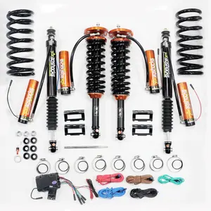 4x4 off road elektrikli ayarlanabilir ön coilover amortisör seti yükseltme kiti pajero V73