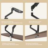 Bras de moniteur double 10-30 pouces support d'écran d'ordinateur Double bras de support de moniteur avec contrepoids de ressort à gaz