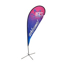 Tissu en aluminium en forme de goutte d'eau, assemblage gratuit, drapeau de plage de sport publicitaire pour exposition