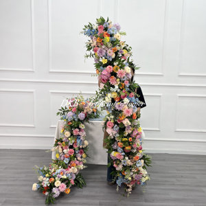 ธงคาดอกไม้สีพาสเทลสำหรับตกแต่งงานกิจกรรมกลางแจ้งประตูโค้งดอกไม้คุณภาพสูง - Product Image 1