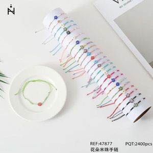 Braccialetto con Perline a Forma di Fiore, Colorato e Regolabile, Gioiello di Moda per Donne, Idea Regalo - Product Image 1