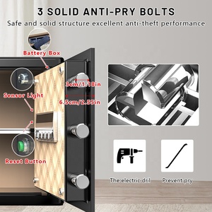 Cofre para o Dinheiro Hotel Fechamento Eletrônico de Impressão Digital Cofre Casa Anti-Roubo Aço Sólido Hotel Cofre para o Dinheiro - Product Image 2