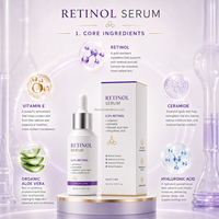 Sérum Coreano OEM de Retinol para Cuidados com a Pele, Antirrugas Instantâneo, Lifting e Firmador, Sérum Antienvelhecimento com Retinol, Atenua Linhas Finas, Sérum Facial com Vitamina C