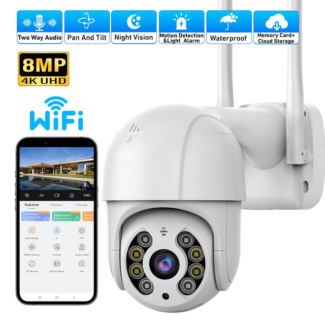 OEM 8MP 4K ICSEE Xmeye Pro WiFi Smart Security Surveillance Camera Wireless Outdoor WiFi CCTV IP PTZ Camera