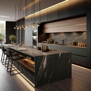 Offre directe du fabricant, armoires de <span class=keywords><strong>cuisine</strong></span> modernes de style <span class=keywords><strong>noir</strong></span> laqué, personnalisées - Product Image 5