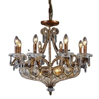 Villa américaine Rusty Design Lampe à suspension en métal Décoration vintage Lustre en cristal E12 Base suspendue Maison Hôtel