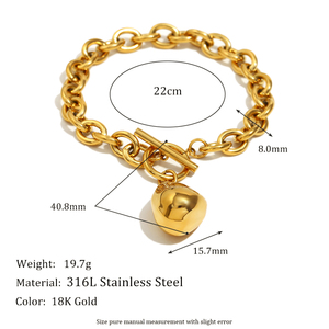 Dreamidea 18K oro placcato in acciaio inossidabile solido arachide Charm bracciale <span class=keywords><strong>donna</strong></span> Design artigianale unico minimalista regalo di gioielli - Product Image 5