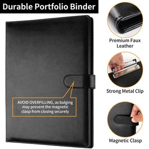 Porte-documents en cuir pour bestseller A4, pour <span class=keywords><strong>CV</strong></span> et portefeuille, à feuilles mobiles - Product Image 3
