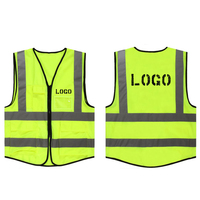 Gilet de sécurité à haute visibilité avec logo personnalisé, jaune, avec poches