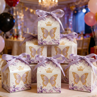 Boîte à bonbons de mariage en forme de papillon, emballage de bonbons pour fête de mariage, boîte cadeau d'anniversaire pour enfants, boîte de fournitures de mariage