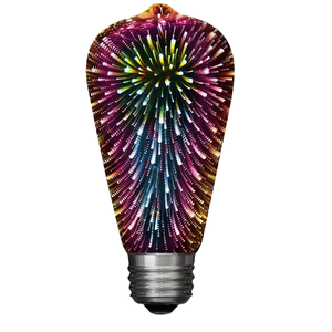Lâmpada LED 3D Efeito Fogos de Artifício <span class=keywords><strong>Base</strong></span> E26 SMD LED com Controle Remoto para Jardim Design Prisma ST19 Multicolorida 1 Unidade - Product Image 1