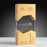 Trofeo Personalizado de Madera Maciza y Cristal, Placa de Acrílico Grabada, Premio de Reconocimiento Corporativo para el Centro de Experiencia de Tesla