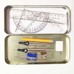 Cute Magical Metal 9-Piece Math Geometry Box for Girls School Use Multi-Function Best Factory Price - Product Image 3