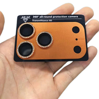Protection d'objectif en verre trempé de luxe avec film intégré givré effet diamant pour iPhone 17 Pro Max