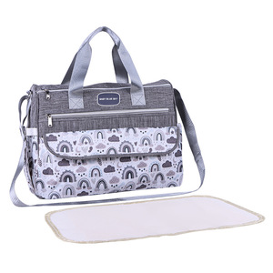 Bolsa de pañales para bebé Baby Blue Sky, bolsa de maternidad impermeable de tela Oxford de gran capacidad con cambiador para uso de mamá - Product Image 1