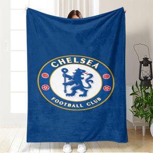 Couverture en flanelle douce à faible MOQ avec logo des clubs de football du Real Madrid, du Manchester City et du Liverpool, 280 g/m² - Product Image 3