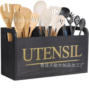 Boîte de rangement en bois personnalisée pour comptoirs de cuisine, pour baguettes et cuillères, organisation des ustensiles de cuisine, multi-usages - Product Image 1