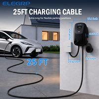 Station de recharge murale ELEGRP 11 kW, chargeur EV filaire SAE J1772 48A Niveau 2 EVSE, borne de recharge pour véhicule électrique