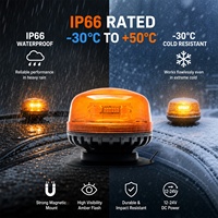 Balise rotative LED pour camion ECE R65, petite balise LED ambre, lumière d'avertissement clignotante ambre pour tracteur, garantie 3 ans