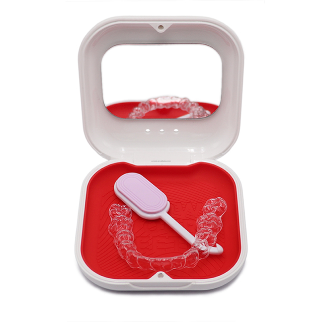 New Slim Thin Aligner and Retainer Case Dental With Magnet for Denture Teeth Mouth Guard Storage Round Shape Box Storage