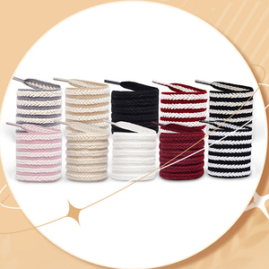 Cordones trenzados de algodón con diseño de espiga para zapatillas, cordones para zapatillas de deporte, Multicolor, <span class=keywords><strong>1</strong></span>,5 cm de ancho - Product Image 4