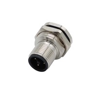 Connecteur circulaire M8 en laiton, 3 broches mâle, 4 trous femelle, étanche IP67, à souder, pour câble automobile