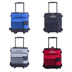 Promotional 600D Waterproof <b>Rolling</b> Insulated Trolley Picnic Bag Multi-Functional Foldable Thermal Cooler <b>Backpack</b> - Product Image 1